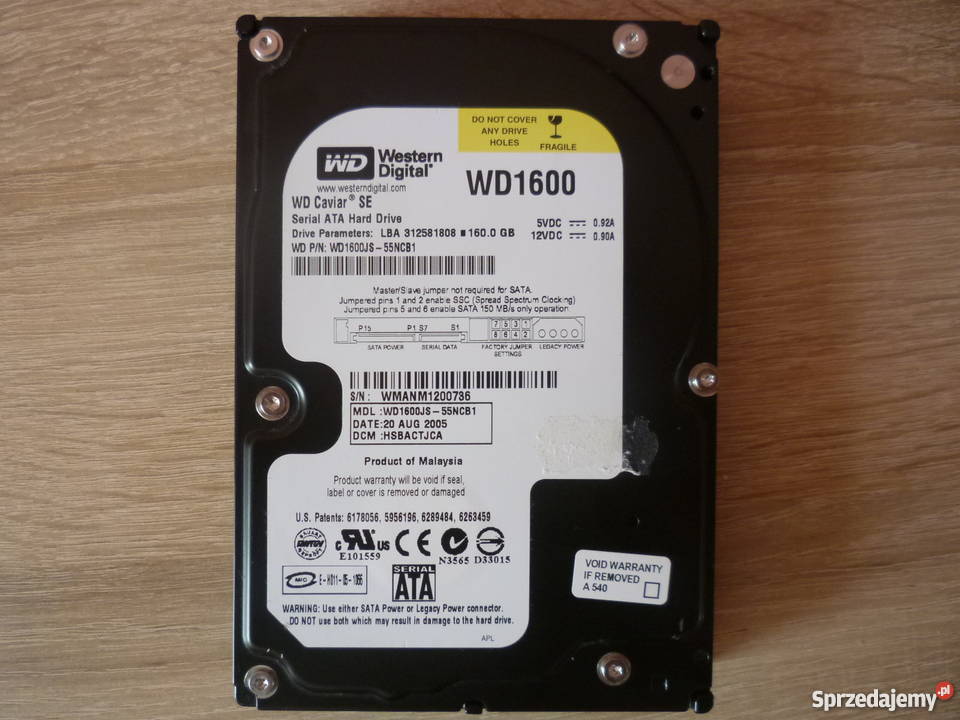 dysk twrdy 160gb 2 western digital 3,5”