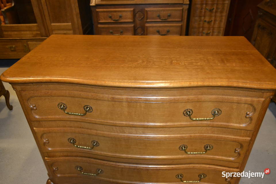 komoda ludwikowska gięte fronty lity dąb Będzin
