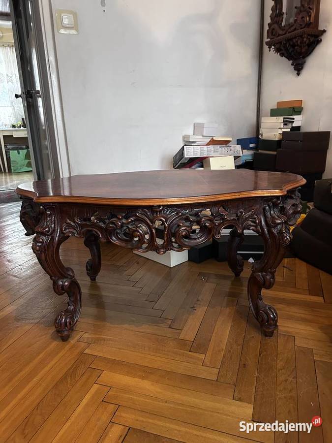 stolik ława barokowa rzeźbiona Radomsko