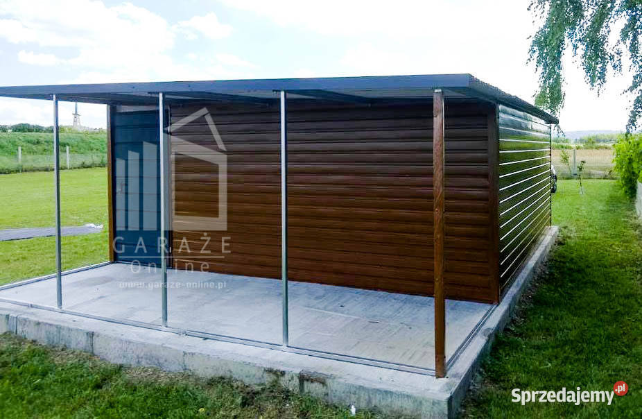 GARAZ BLASZANY 6m x 5m spad w bok wiata śląskie Cieszyn