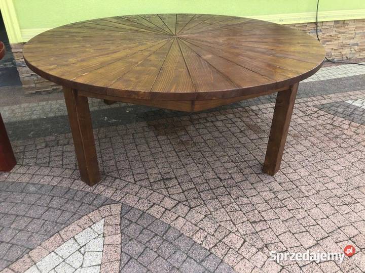 Stół ogrodowy domowy okrągły 200 190 180 170 160 Dębica