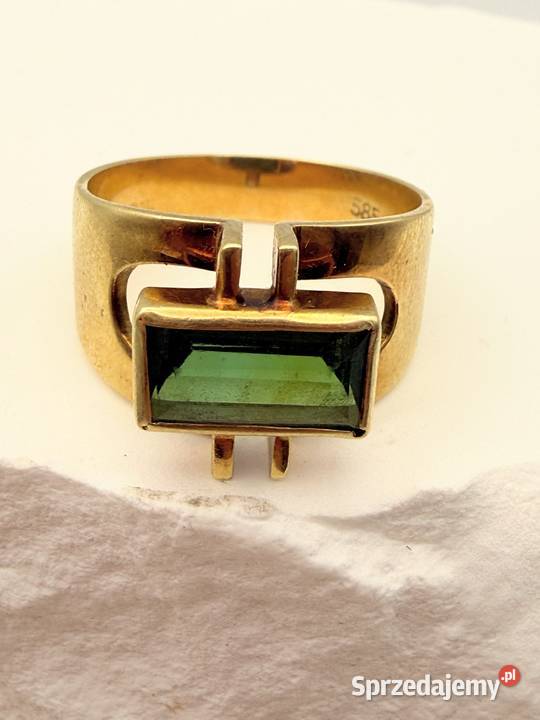 Wykwintny Złoty Pierścionek Vintage Modernist Zegarki i Biżuteria Szczecin sprzedam