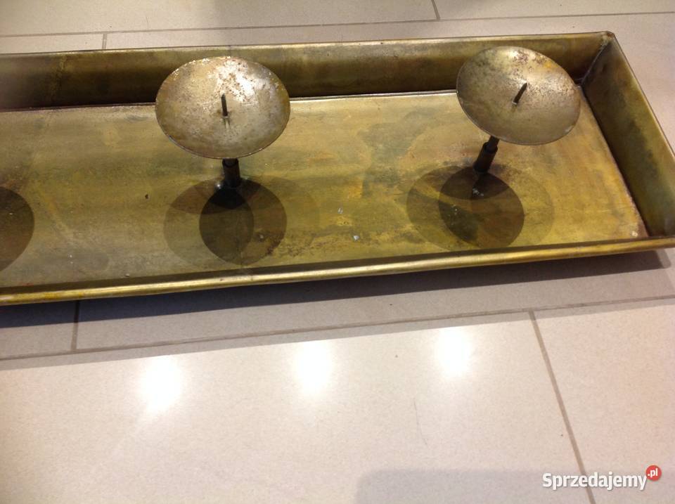 Świecznik Metalowy na 4 Świece Dekoracje i ozdoby