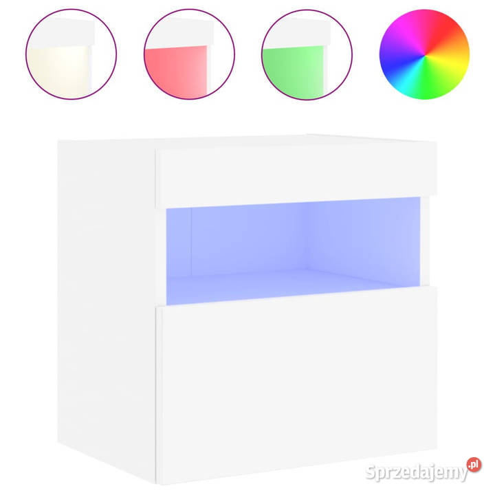 Ścienna szafka TV z LED biała 40x30x40 WM837169