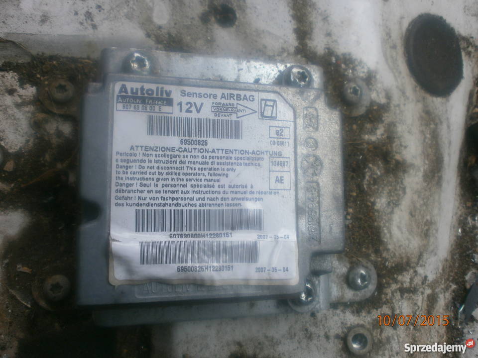 Sensor poduszki Iveco Daily 2008r 607630800E dostawcze Wyposażenie wnętrza Części Zielona Góra