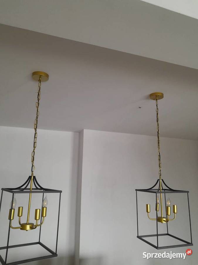 Dwie lampy żyrandolowe rustykalne Lampy wiszące Grabowiec