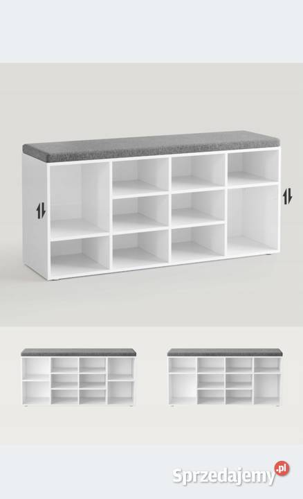 Biała szafka na buty z siedziskiem 12 półek lubuskie Gorzów Wielkopolski