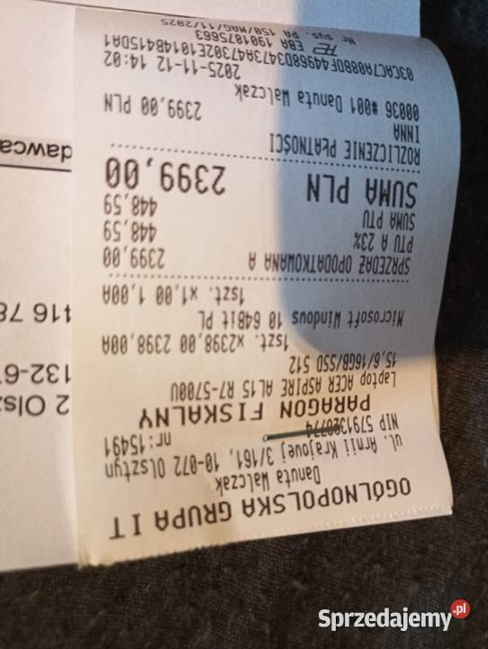 Nowy laptop Acer aspire lite 15 sprzedam