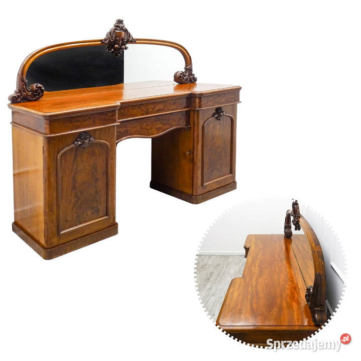 Dekoracyjna TOALETKA MAHOŃ DUŻE LUSTRO SOLIDNA Kalisz sprzedam