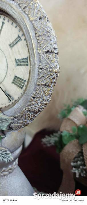 Ręcznie malowany zegar świąteczny z drewna warmińsko-mazurskie Ostróda sprzedam