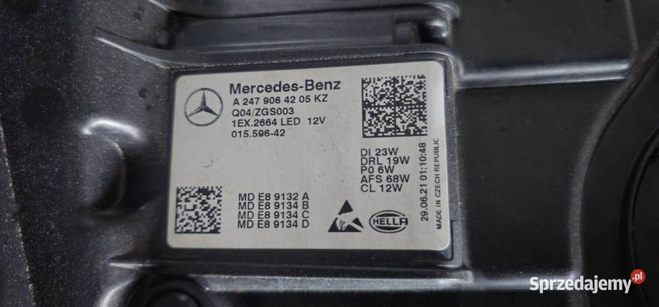 MERCEDES GLA 45S MULTIBEAM LED LAMPA PRAWA PRZÓD Lampy przednie Pielgrzymka