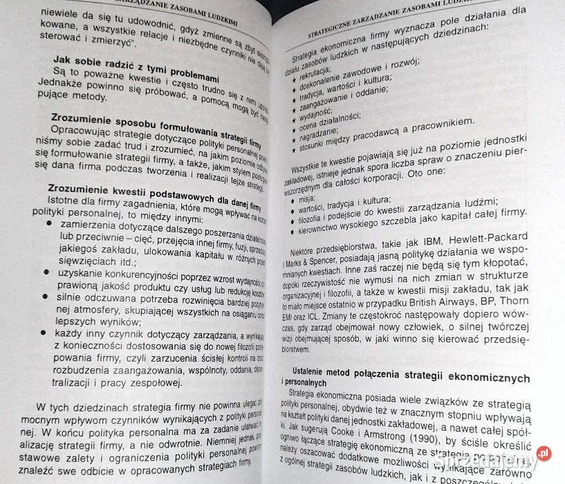 Zarządzanie zasobami ludzkimi Strategia i Chełm sprzedam