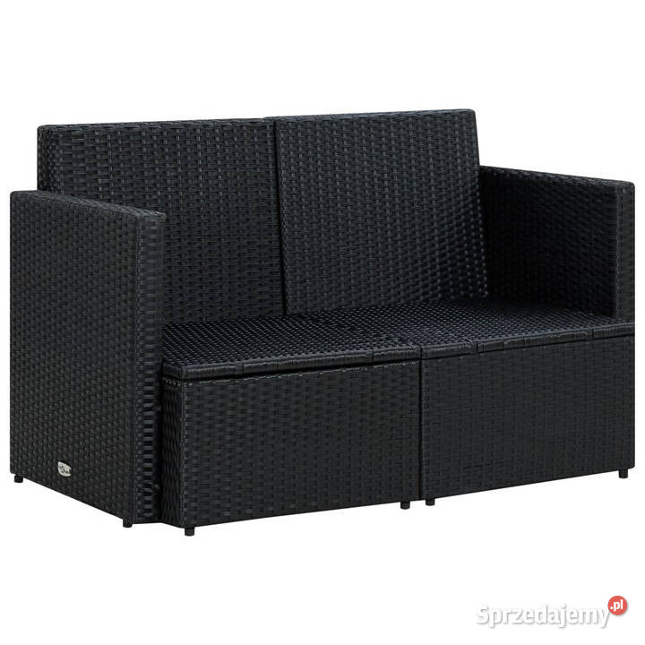 2osobowa sofa ogrodowa z poduszkami czarna Warszawa