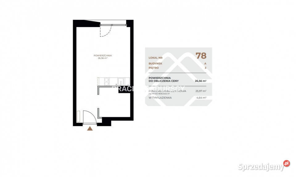 Mieszkanie Kraków 2656m 1pokojowe apartamentowiec sprzedam