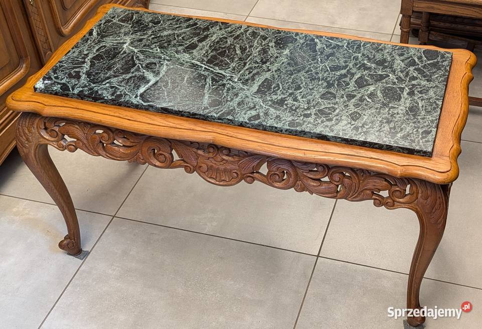 Piękny stolik ludwikowski z marmuremsklep Dąbrowa Górnicza