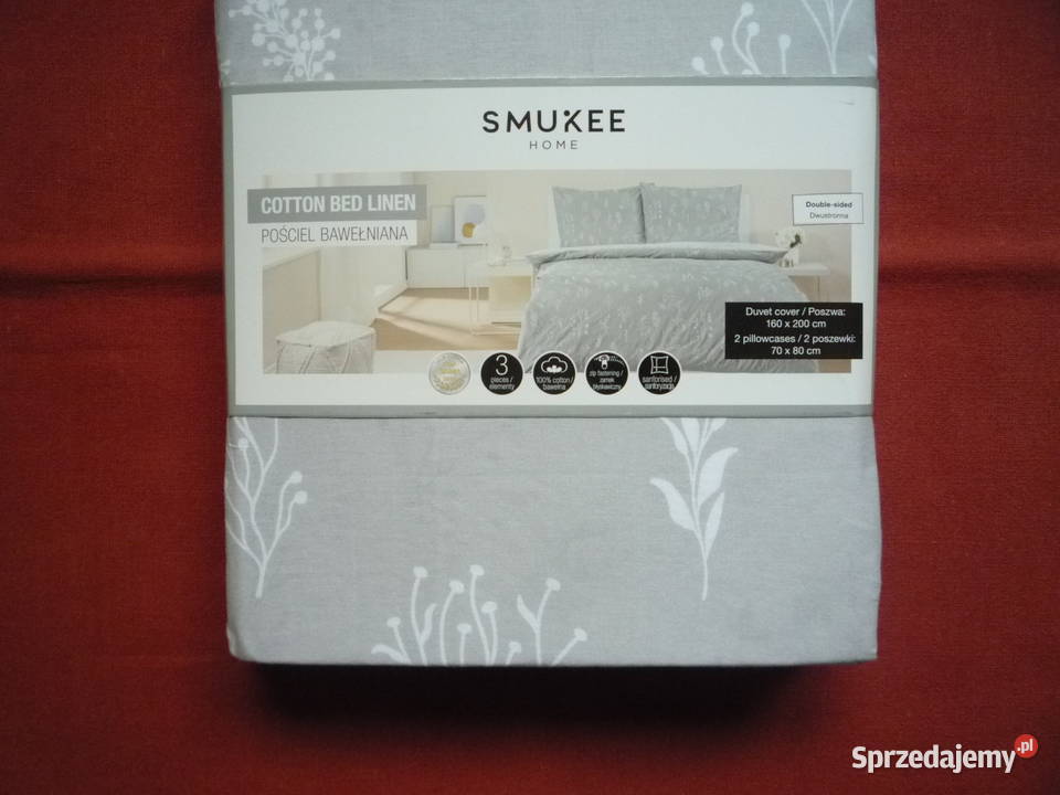 Smukee Nowa Szara pościel bawełniana 160x200 zachodniopomorskie Szczecin sprzedam