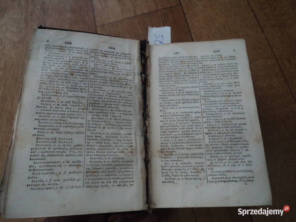 Słownik FrancuzkoPolski 5te wydanie około 1892 Nowy Sącz