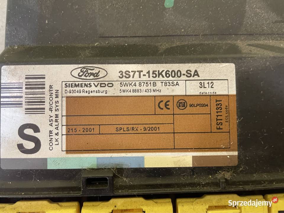 Moduł sterownik komfort 3S7T15K600SA Ford mondeo Rok produkcji 2003 Szczecin