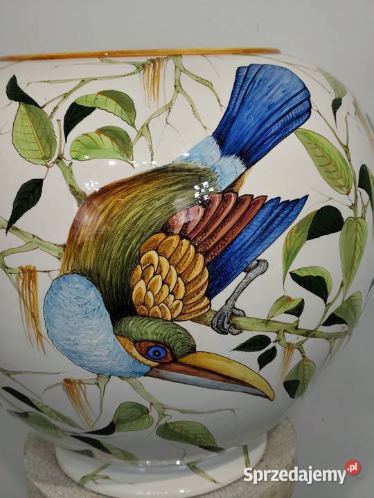 Wazon amfora włoska porcelanowy z podstawą Doniczki i osłonki Poddębice