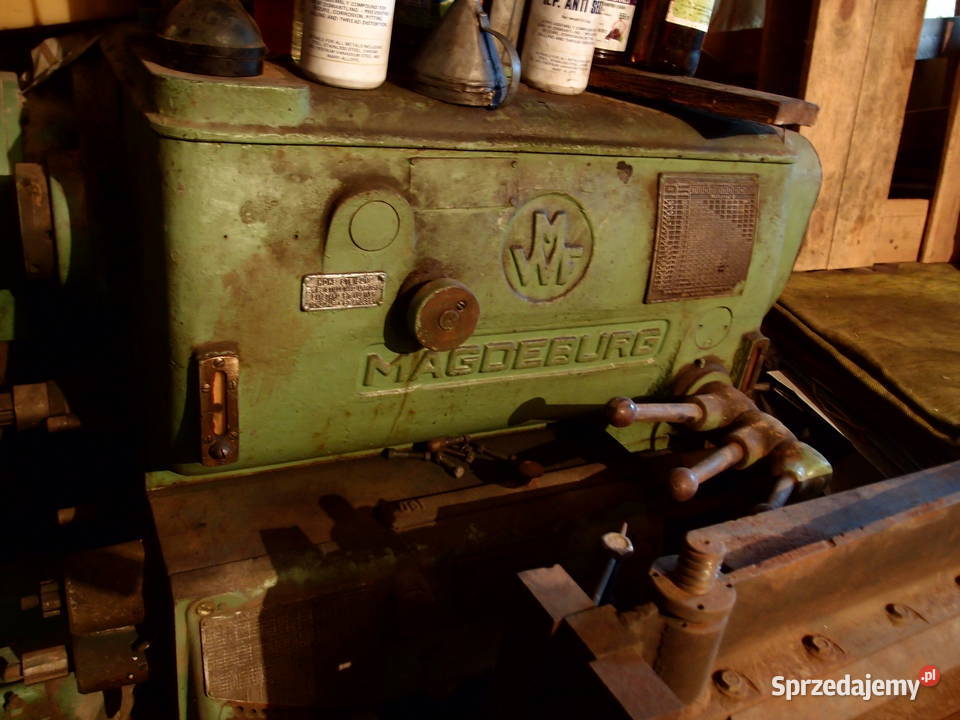 Duża przemysłowa Tokarka Magdeburg produkcja NRD Łódź