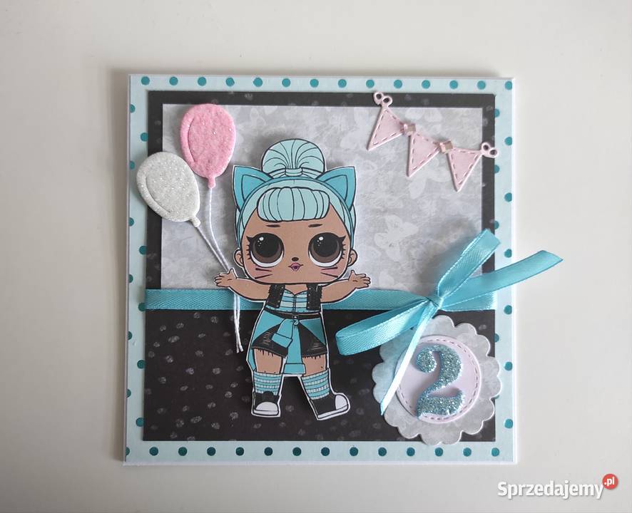 Kartka ręcznie robiona na urodziny dziewczynki Rękodzieło Łódź sprzedam