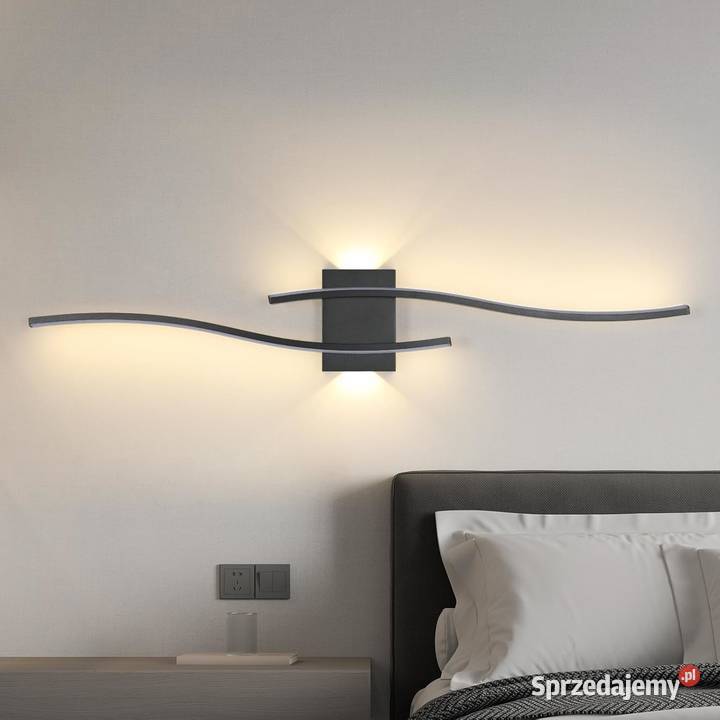 Czarna lampa ścienna LED Kinkiet Lampy Bytom