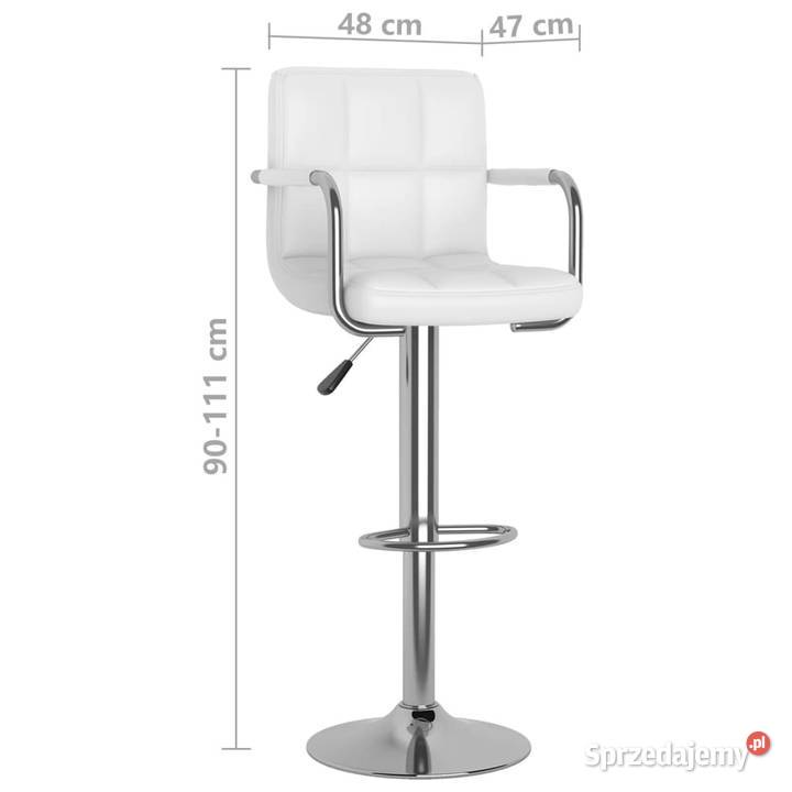 Stołki barowe 2 białe sztuczna skóra WM334593 sprzedam