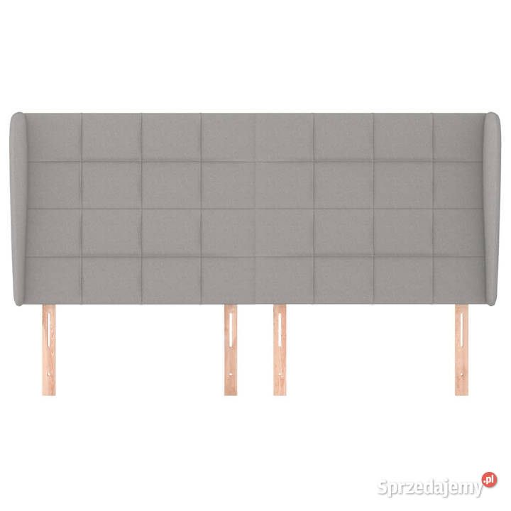 Zagłówek uszak jasnoszary 183x23x118128 tkanina