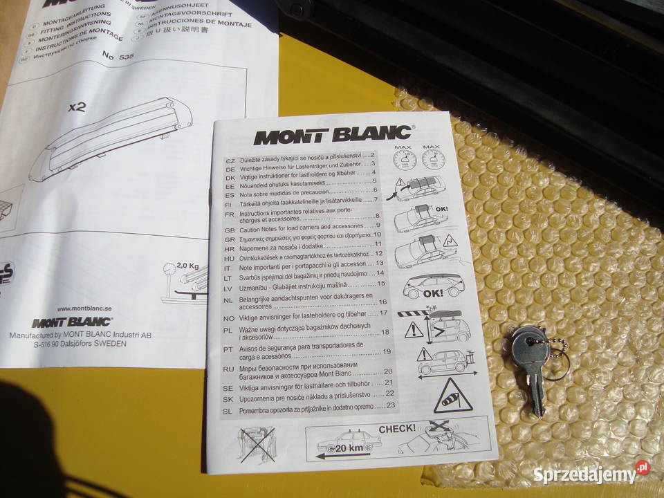Bagażnik nowy Mont Blanc do przewożenia nart do