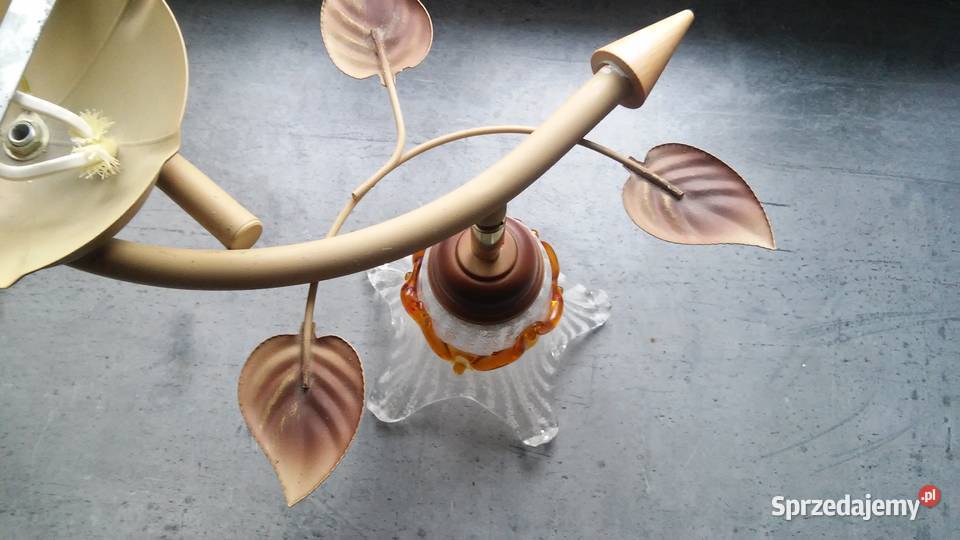 Lampa sufitowa szkło plus metal odcienie brązowego Koszalin sprzedam