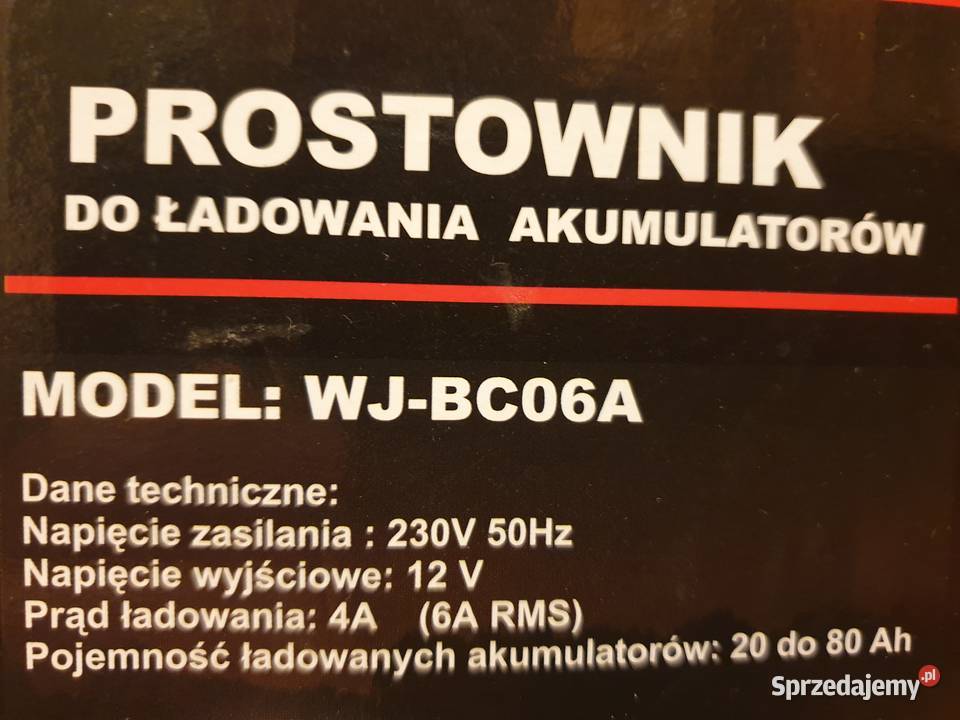 Prostownik WJBC06A 6A 12V Rzeszów