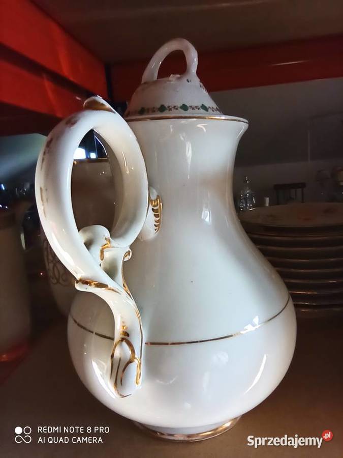 Dzbanek do czekolady C T Biało Złoty Syg w Gdańsk
