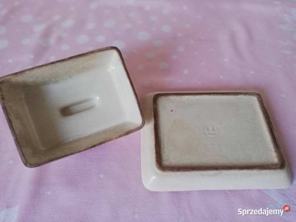 stara sygnowana maselniczka antyk Porcelana i szkło małopolskie Gorlice