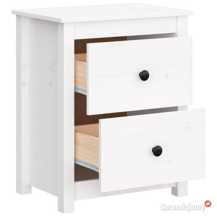 Szafki nocne 2 białe 50x35x615 lite drewno Warszawa