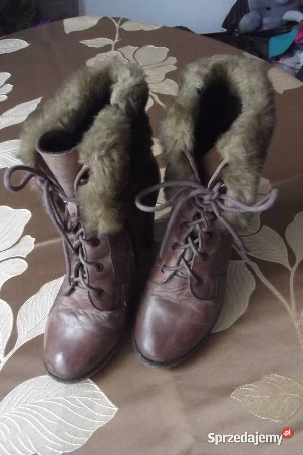 Kozaki buty damskie zimowe r37 skóra brąz sprzedam