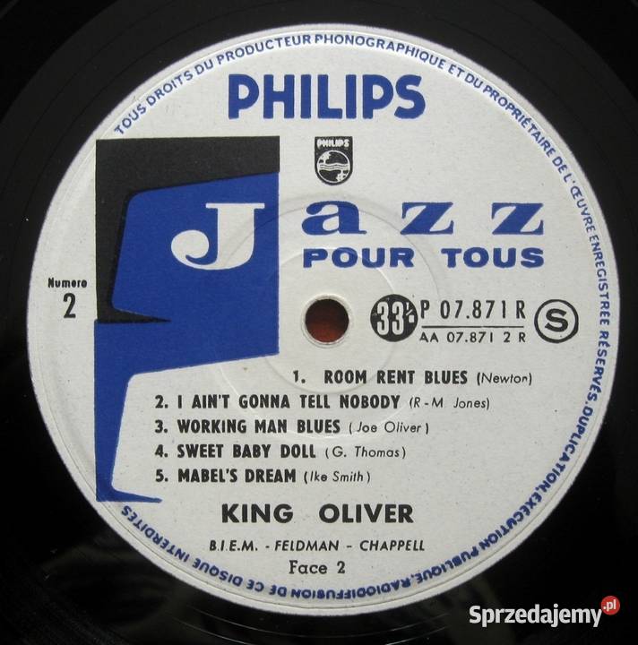 KING OLIVER Jazz Pour Tous 10 LP Philips Płyty i kasety Szczecin