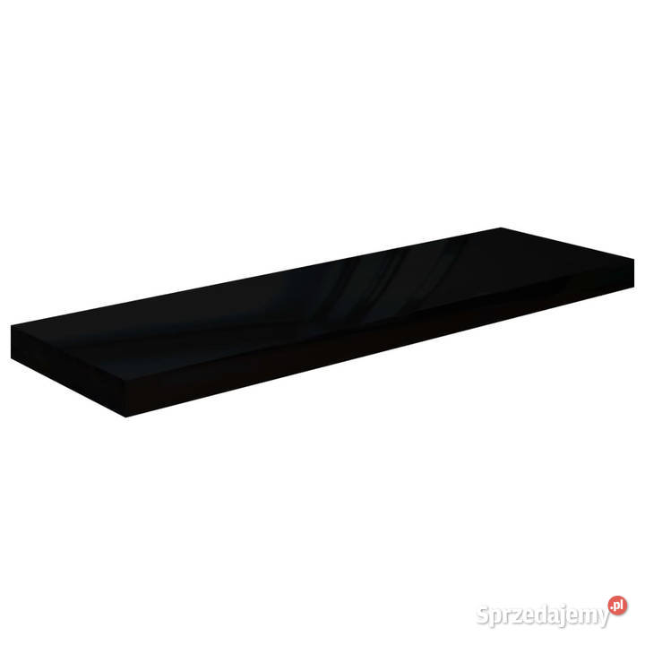 Półki ścienne 2 wysoki połysk czarne 80x235x38