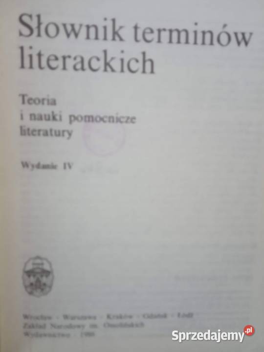 Słownik terminów literackich kolekcje unikaty Warszawa