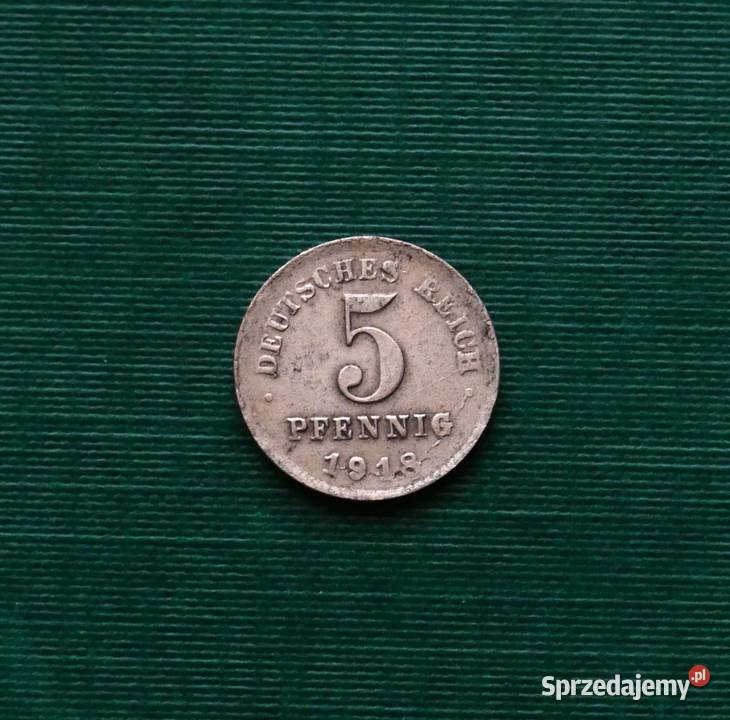 NIEMCY 5 fenigów 1918r Antyki, Sztuka, Kolekcje Gliwice