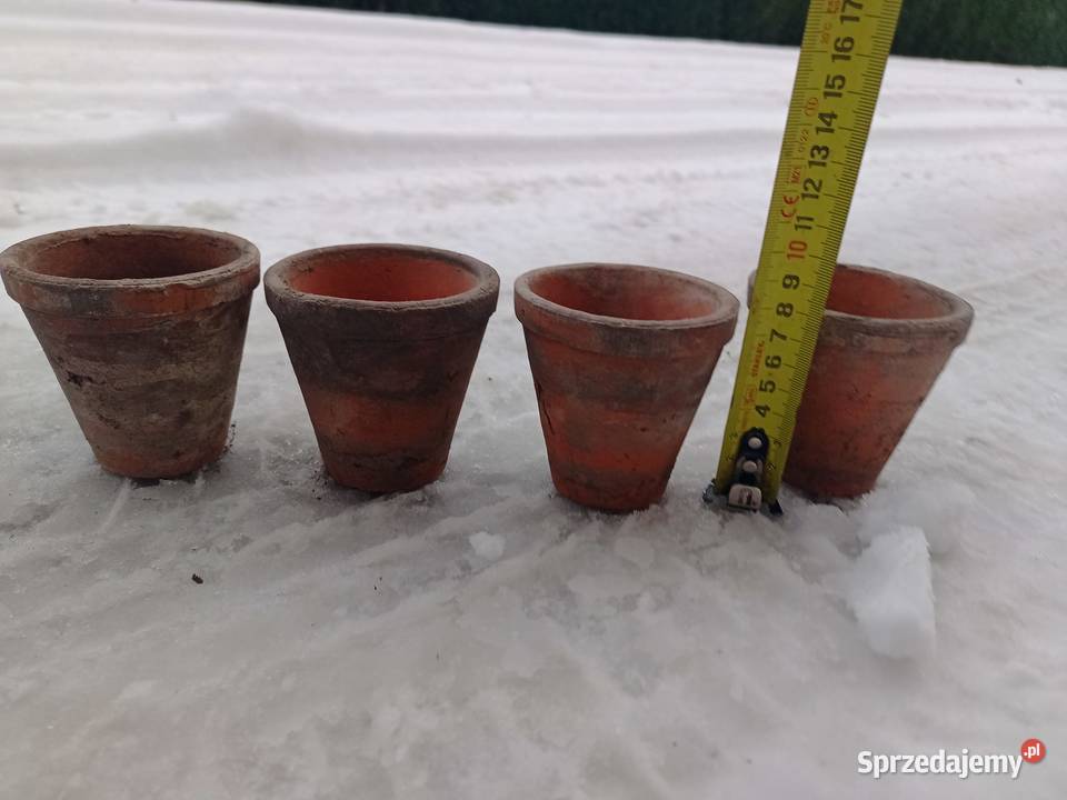 Doniczki gliniane vintage używane stare 5070 Donice