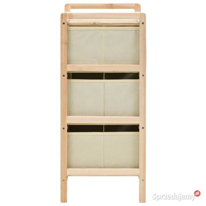 vidaXL Regał z 3 koszami z tkaniny drewno sprzedam