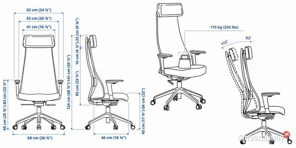 Fotel biurowy Krzesło biurowe IKEA JRVFJLLET z Kraków