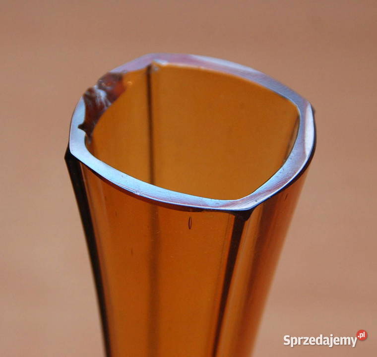 stary szklany secesyjny wazon Art Deco flet Huta mazowieckie Warszawa