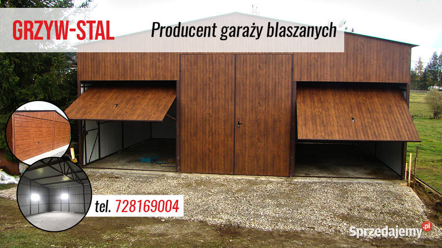 Garaż blaszany 7x6m Wiaty HaleGrzywstal wielkopolskie