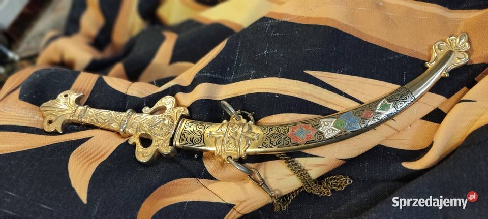 Vintage złocony sztylet BERMEJO z Toledo Sokółka