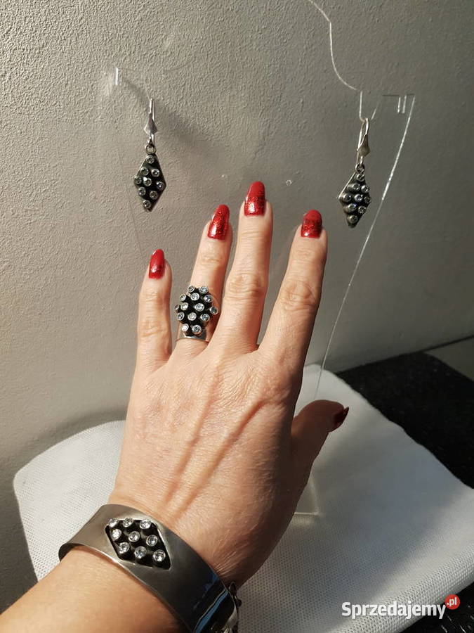 Komplet oksydowane srebro srebrne Kraków