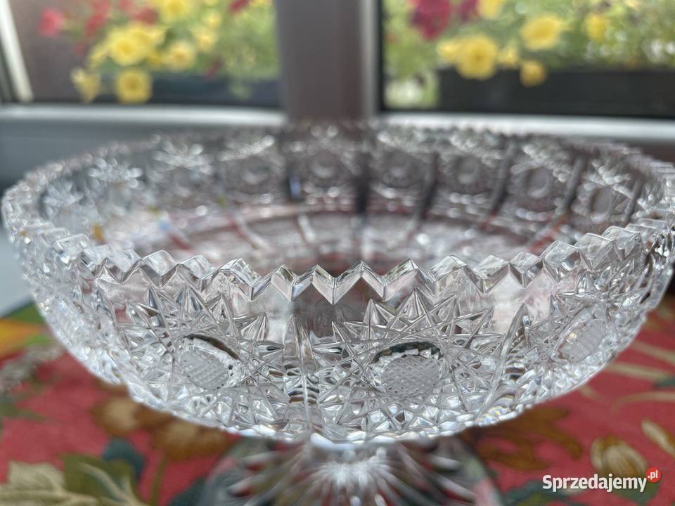 Krysztalowa paterka na stopie zeby brylantowka Porcelana i szkło Jelenia Góra sprzedam