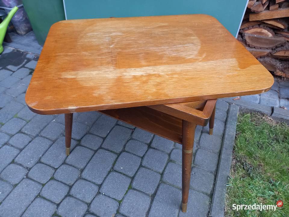 Stary stolik patyczak PRL vintage wielkopolskie