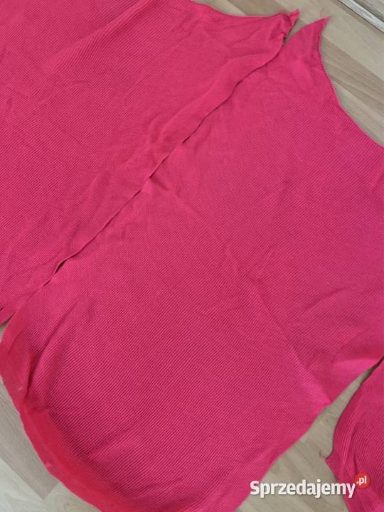 Dzianina 4 kawałki róż malina na sweter i inne