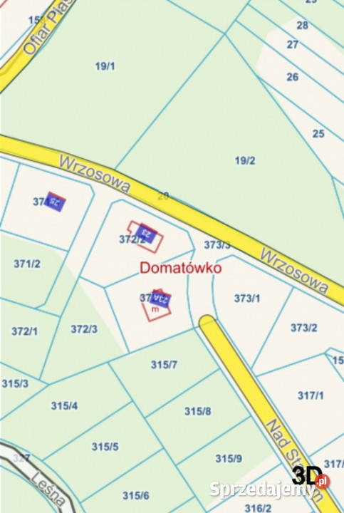 Sprzedam działkę 851 m2 Domatówko